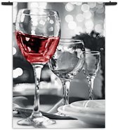 Mezo Wandkleed Drink Rode Wijn Rechthoek Verticaal M (125 X 90 CM) - Wandkleden - Met roedes
