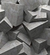 Fotobehang - Concrete Cubes 225x250cm - Vliesbehang