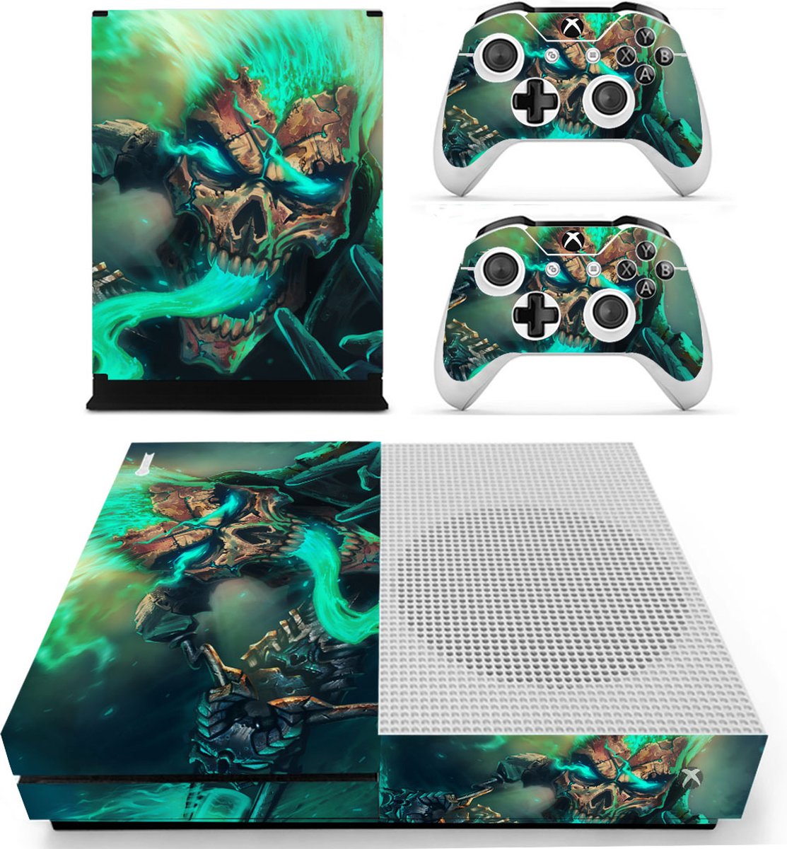 Xbox One S - Console Skin - Mad McRibs - Console Sticker - 1 console en 2 controller stickers