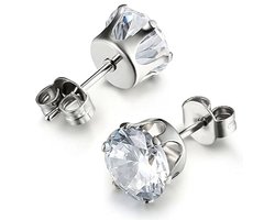 Plux Fashion Steker Oorbellen - Zilver - 3mm - Stainless Steel - Heren - Dames - Sieraden - Zilveren Oorbellen - Steker Oorbellen - HipHop Oorbellen - Sieraden Cadeau - Luxe Style - Duurzame Kwaliteit - Kerst - Black Friday