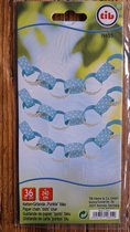 tib feest slinger guirlande van papier 2.4 meter blauw stippen 36 ringetjes verjaardag feest geboorte etc