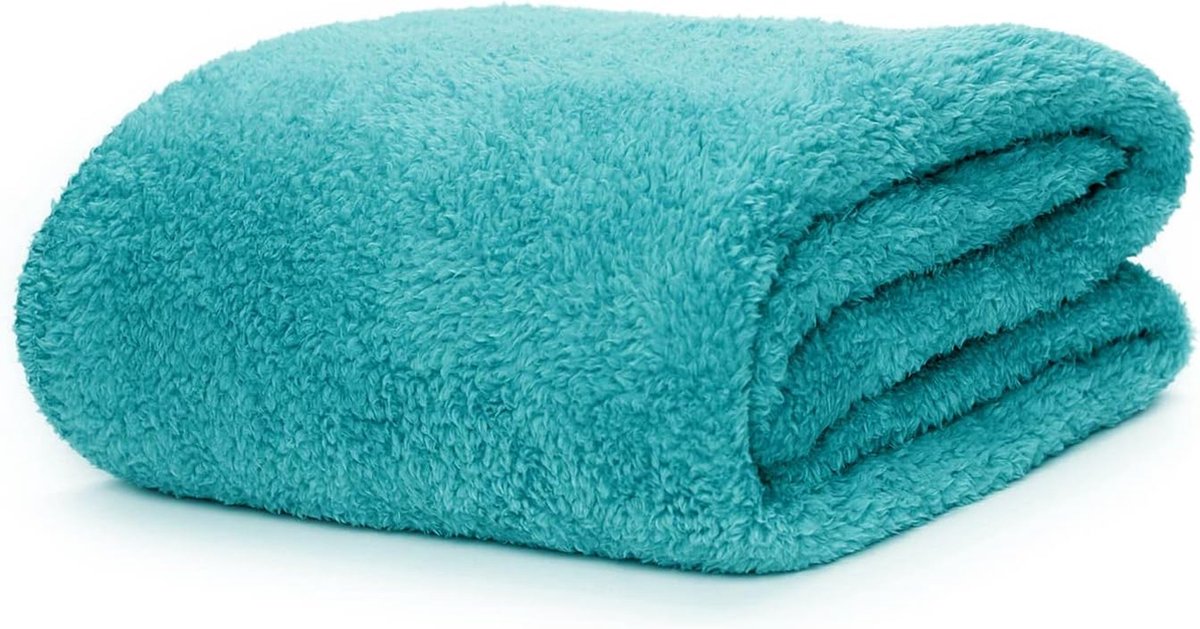 Teal Fleecedeken Speciale Editie Deken Luxe Sherpa Warm Fleece gooien TV-Deken voor bank Knuffeldeken 127 x 178cm
