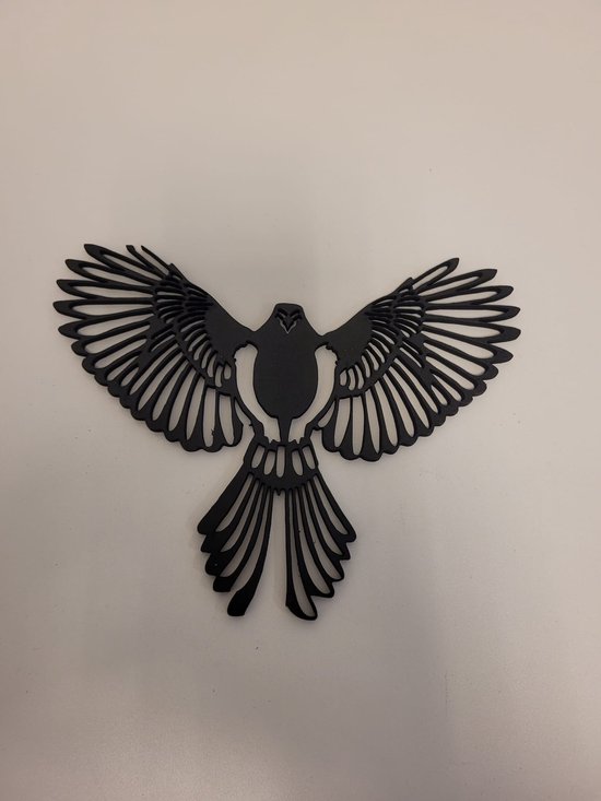 LBM - Geometrische vogel zwart klein - wanddecoratie - muurdecoratie - vogel