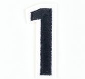 Cijfer Nummer 0 Tot 9 Strijk Emblemen Patch Zwart Wit Cijfer 1 / 5.6 cm / 8 cm