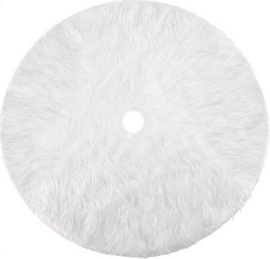 Kerstboomrok - Witte Vloerkleed - Kleed voor Kerstboom - ⌀ 120 cm diameter Tapijt - Kerstboomkleed - Zachte Bekleding - Kerstboomdecoratie - Wit