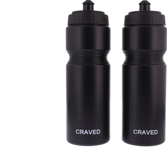 Craved Bidons - 2 stuks - 750 ml - Zwart - CRAVED