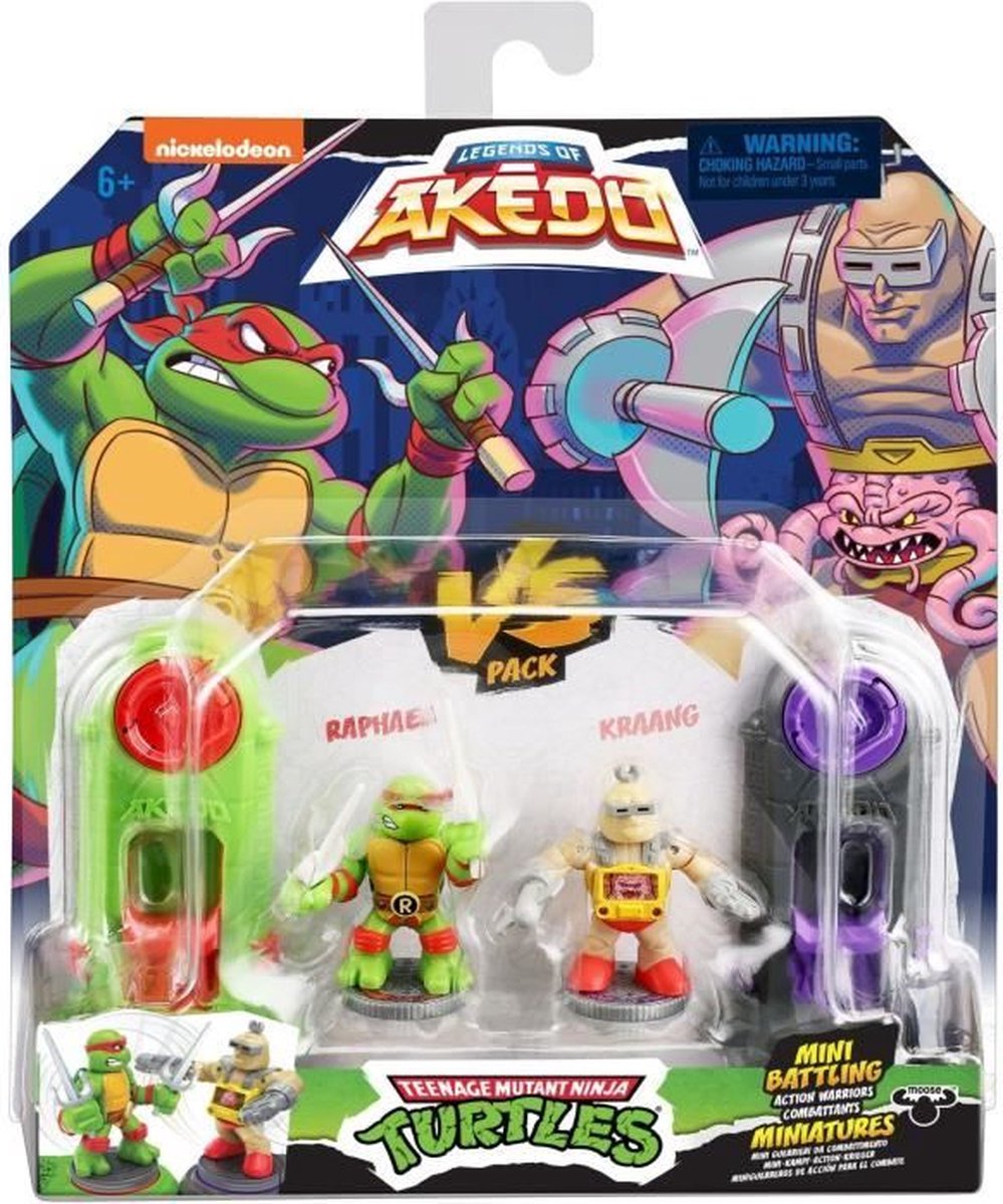 Figurines Raphaël contre Rocksteady - Akedo - Moose Toys