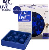 Eat Slow Live Longer Star Voerbak – anti-schrok voerbak – Slow feeder voor honden – Anti-slip – Blauw - 20.5 x 20.5 cm - Geschikt voor de kleine tot middelgrote hond