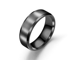 Plux Fashion Classic Ring - Zwart - maat 60 - 1,9cm - Stainless Steel - Heren - Sieraden - Zwart Ringen - Classic Ring - Sieraden Cadeau - Luxe Style - Duurzame Kwaliteit - Kerst - Black Friday