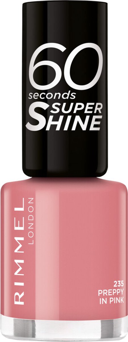 Goedkoopste 3x Rimmel Nagellak 60 Seconds SuperShine 235 Preppy In Pink 8 ml