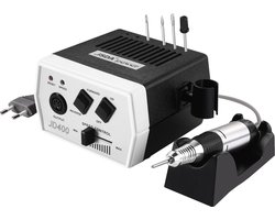 Elektrische nagelfrees, JSDA® JD 400, professioneel 30.000 omw/min, set nagelvijl, manicure, pedicure, gelnagels, frees incl. 4 opzetstukken, acrylnagels, 4 bits, eeltverwijderaar, privé & studio