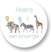 Sluitsticker -Sluitzegel Hoera een Broertje Wildlife