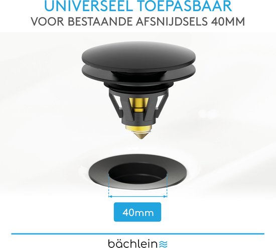 Hibbent 3-in-1 Wastafelstop Met Pop-up Afvoerzeef – Roestvrijstalen Filter, Haarvanger, Past Op 25-46 Mm Gaten
