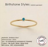 Soraro Birthstone Ring | December | 16mm | 14K Goldplated | Goudkleurig | Cadeau Voor Haar | Cadeau Voor Vriendin | Verjaardag Cadeau | Moederdag Cadeau | Cadeau Ideeën