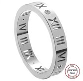 Soraro Ring Zirkonia | Roman Ring | Zilverkleurig | Ringen Vrouwen | 17mm | Ring Dames | Dames Cadeau | Moederdag | Moederdag cadeau