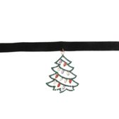 Plux Fashion Kerstboom Choker - Zwart - 15mm/18cm + 13cm verlengstuk - Sieraden - Kerst Choker - Choker - Stoffen Choker - HipHop Choker - Sieraden Cadeau - Duurzame Kwaliteit - Kerst - Black Friday