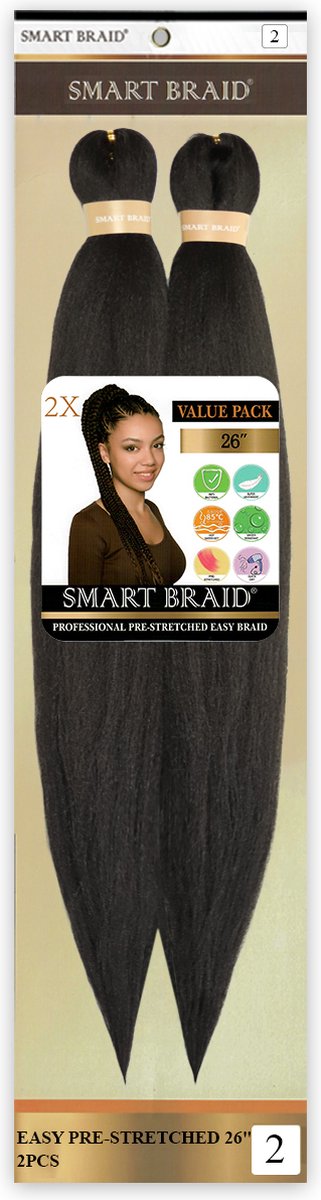 Smart Braid Pre-Stretched 2 in 1 Pak- 26 inch - Donker bruin