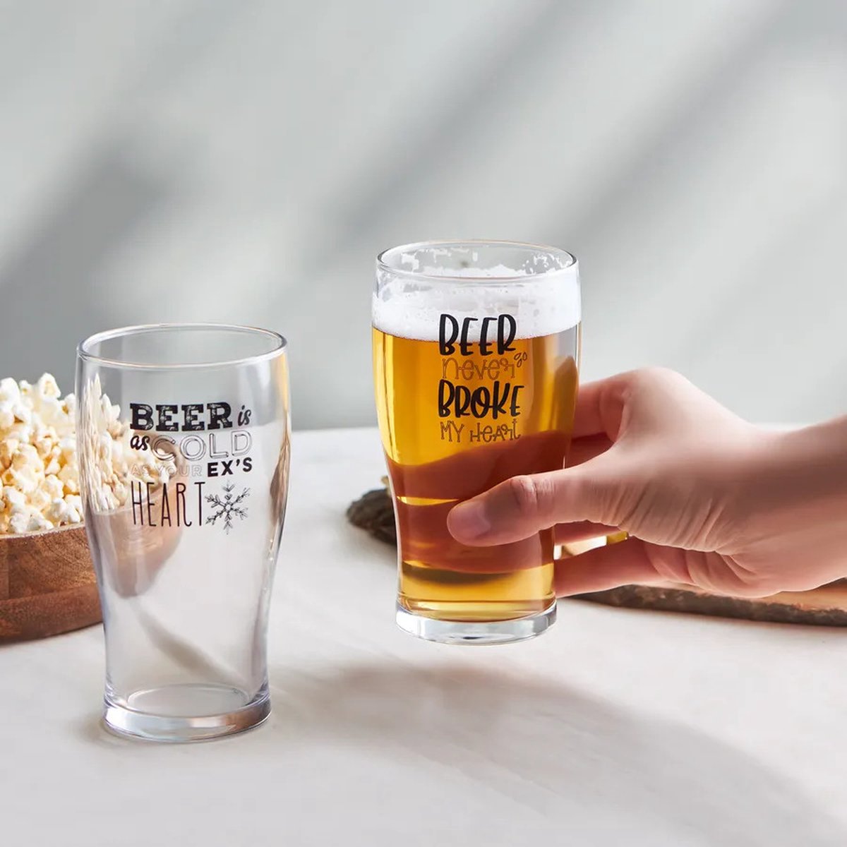 KARACA Fritz Bierglazen set, 2 stuks, 454 ml - kristalheldere glazen voor een stijlvolle bierervaring