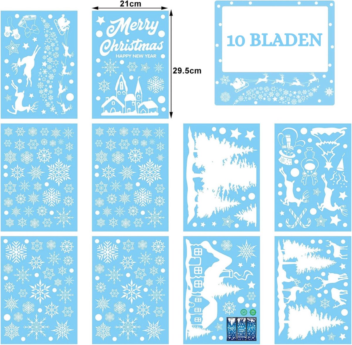 Raamsticker sneeuwvlokken - van Kootje - Traktaties, post en cadeautjes