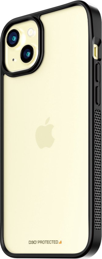 PanzerGlass ClearCase iPhone 15 Plus/14 Plus Beschermhoes Zwart D3O Val- en Krasbestendig Glazen Achterkant