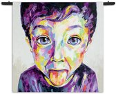 Velours Wandkleed The Colored Young Boy Art Rechthoek Vierkant XXL (180 X 180 CM) - Wandkleden - Met roedes