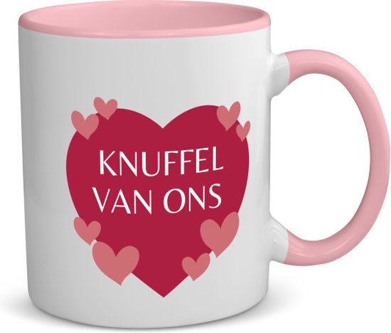 Foto: Akyol knuffel van ons koffiemok theemok roze liefde iemand die liefde nodig heeft verjaardagscadeau kado gift geschenk 350 ml inhoud