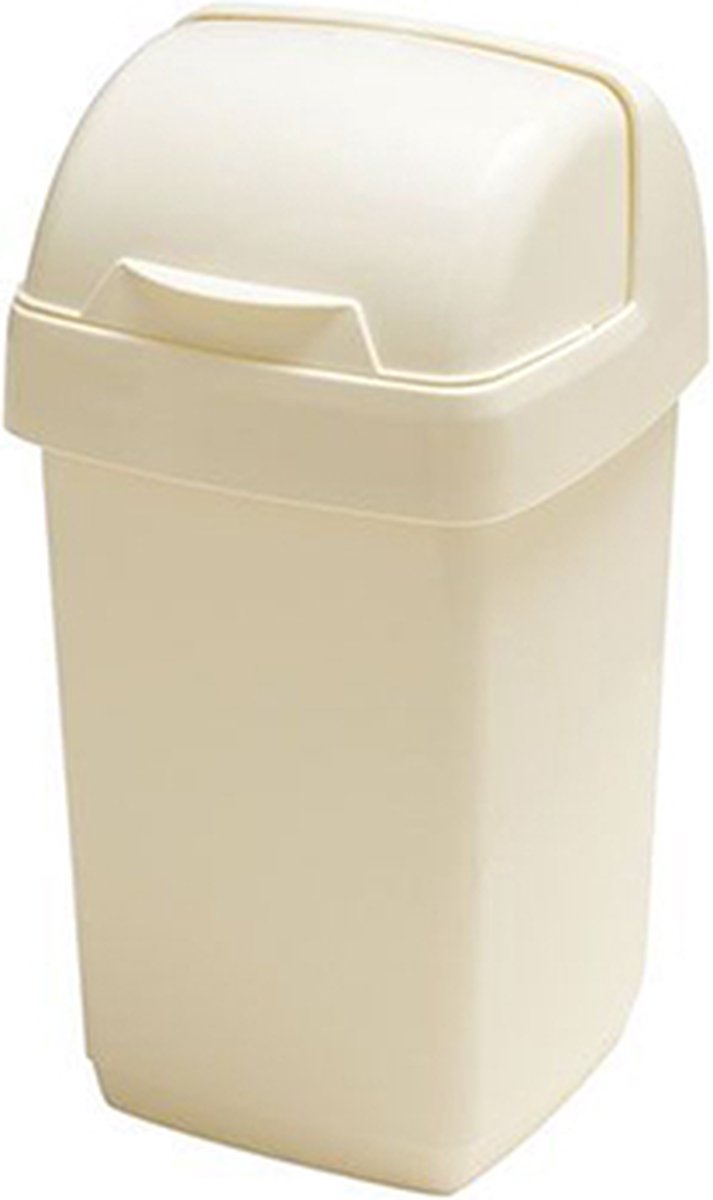 Goedkoopste Afvalbak 'Nox' - Roll Top Prullenbak - 10 liter - Crème