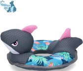CoolPets Ring o’Sharky – 10x36x21 cm - Verkoelend hondenspeeltje – Hondenspeelgoed met pieper – Drijft op water - Flamingo print