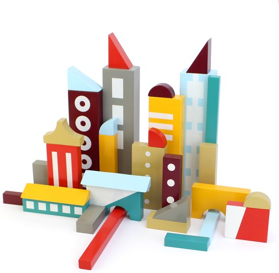 IKONIC - Floris Hovers Archiblocks - Houten Blokkenset - 'Stad' van IKONIC — afbeelding 3