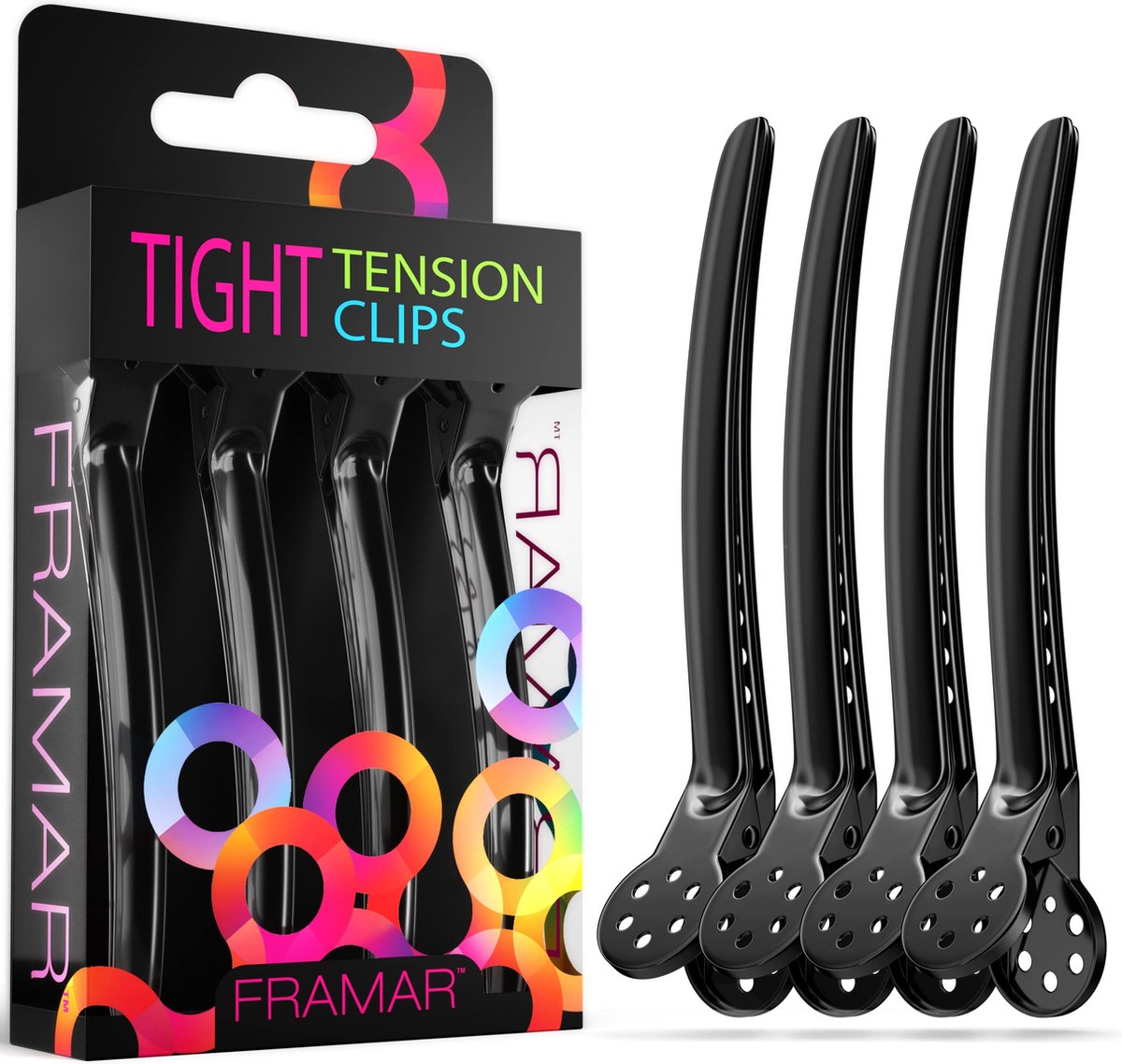 Framar Black Tight Tension Clips - Set of 4