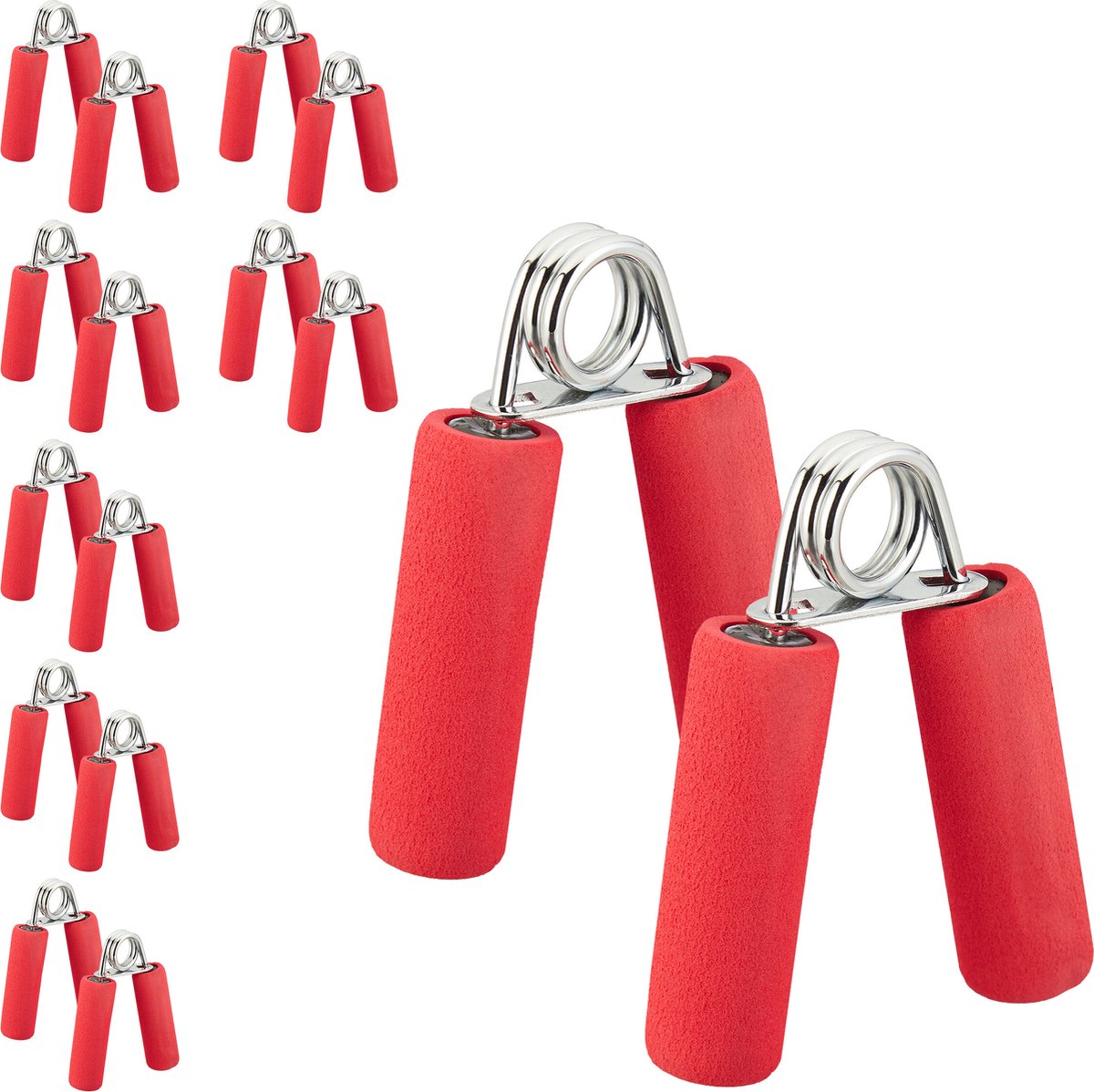 16x knijphalter - handknijper - handtraining - handtrainer - 40 kg - rood