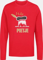 Sinterklaas | Pietje T-shirt met glittert | Meisjes | Jongens | Unisex | Rood | Maat 110/116