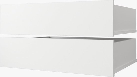 Armoire à portes coulissantes avec miroir Armoire à 2 portes coulissantes Armoire armoire de chambre Tringle à vêtements avec étagères (LxHxP) : 100x200x60 cm - Rumble II (Wit, 100) avec tiroirs