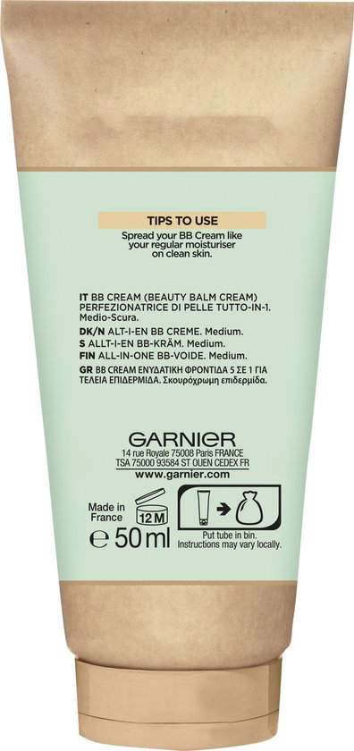 Garnier SkinActive BB Cream Classic Medium 5-in-1 Verzorging - Getinte Dagcrème - 50 ml - Garnier