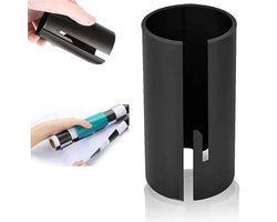foto van Cadeau papier hulp rol zwart - inpakpapier snijder met rolhouder - Gift Wrap Paper Cutter - Eenvoudig Snel en Veilig
