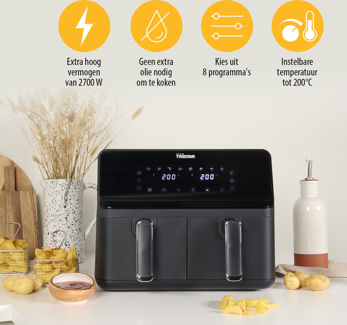 Tristar FR-9026 Airfryer XXL met 2 Kookzones - afbeelding 3