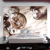 Fotobehangkoning - Behang - Vliesbehang - Fotobehang Abstract - Luxe - Kunst - Bloemen - Satiny carpet - 150 x 105 cm