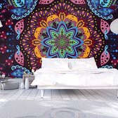 Fotobehangkoning - Behang - Vliesbehang - Fotobehang Kleurrijke Mandala - Colorful kaleidoscope - 300 x 210 cm
