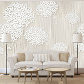 Fotobehangkoning - Behang - Vliesbehang - Fotobehang - Creamy Daintiness - Bloemen - 400 x 280 cm