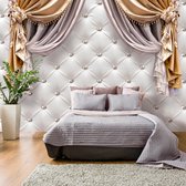 Fotobehangkoning - Behang - Vliesbehang - Fotobehang - Curtain of Luxury -  Luxe - Hotel Chique - 300 x 210 cm