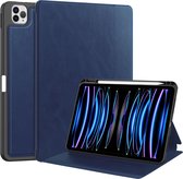 Case2go - Tablet hoes geschikt voor Apple iPad Pro 11 (2018/2022) /Air 4/5 (2020/2022) - Business Wallet Book Case met Pencilhouder - Auto Wake/Sleep functie - Donker Blauw