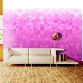 Fotobehangkoning - Behang - Vliesbehang - Fotobehang - PInk pixel - Roze - 150 x 105 cm