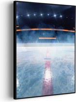 Akoestisch Schilderij Ijshockey Pitch Rechthoek Verticaal Pro XXL (107 X 150 CM) - Akoestisch paneel - Akoestische Panelen - Akoestische wanddecoratie - Akoestisch wandpaneel