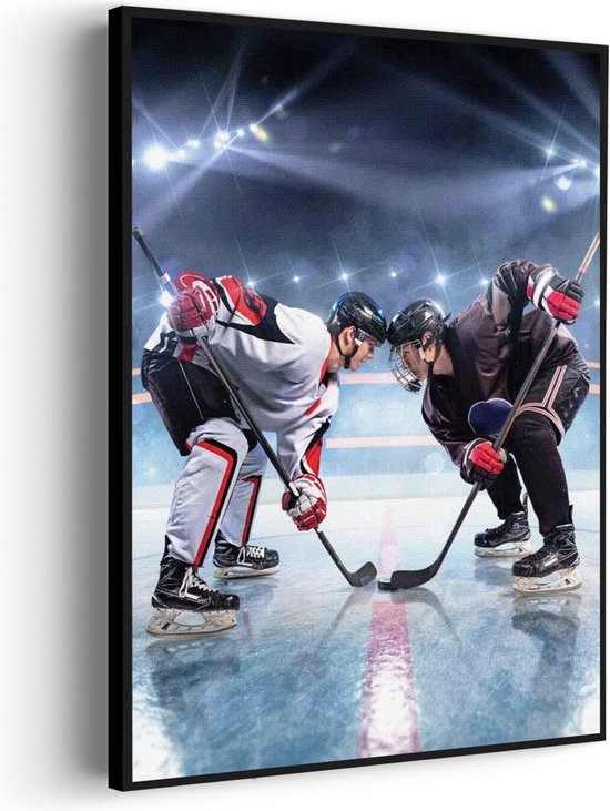 Akoestisch Schilderij Ijshockey Battle Rechthoek Verticaal Pro S (50 X 70 CM) - Akoestisch paneel - Akoestische Panelen - Akoestische wanddecoratie - Akoestisch wandpaneel
