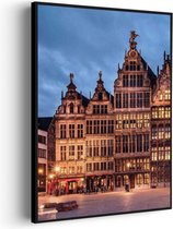 Akoestisch Schilderij Grote Markt Antwerpen Rechthoek Verticaal Pro L (72 X 100 CM) - Akoestisch paneel - Akoestische Panelen - Akoestische wanddecoratie - Akoestisch wandpaneel