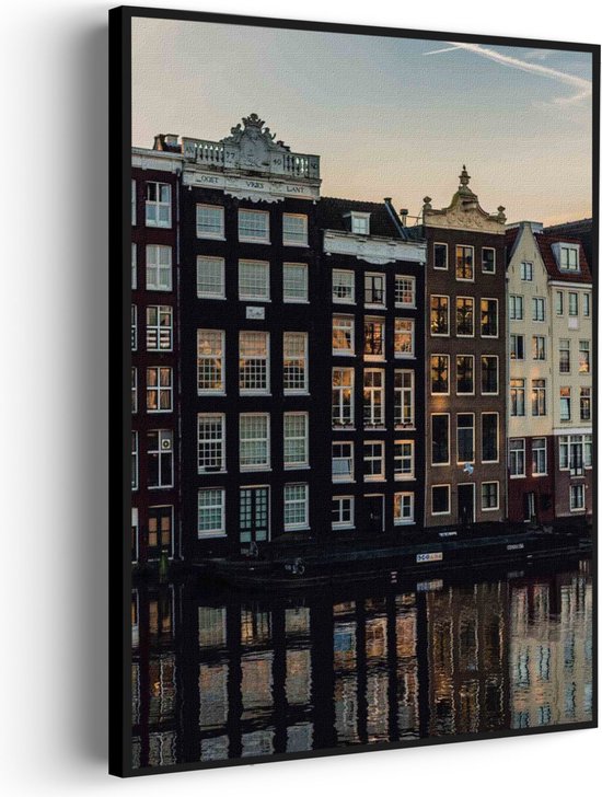 Akoestisch Schilderij Aan die Amsterdamse Gracht Rechthoek Verticaal Basic S (50 X 70 CM) - Akoestisch paneel - Akoestische Panelen - Akoestische wanddecoratie - Akoestisch wandpaneel