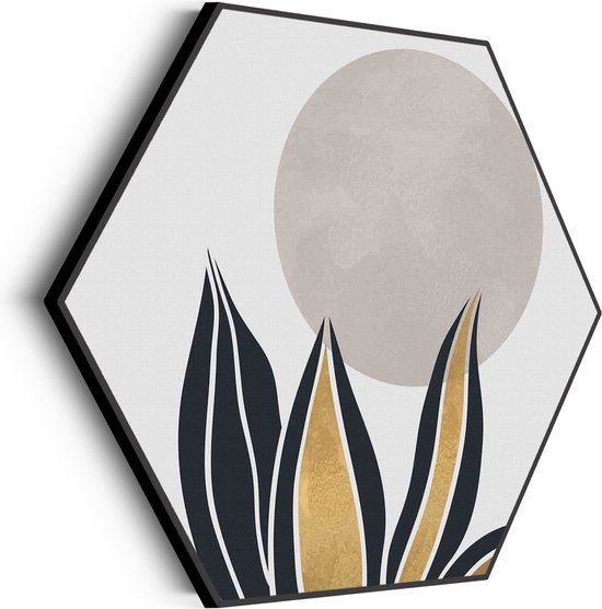 Akoestisch Schilderij Het gouden blad Hexagon Basic L (100 X 86 CM) - Akoestisch paneel - Akoestische Panelen - Akoestische wanddecoratie - Akoestisch wandpaneelKatoen L (100 X 86 CM)
