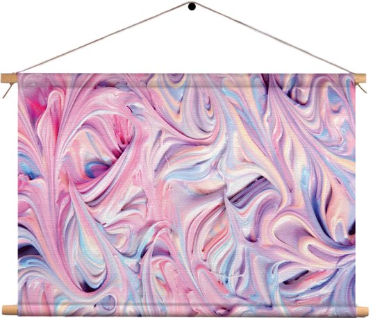 Textielposter Statisfying Art Roze Rechthoek Horizontaal XL (75 X 90 CM) - Wandkleed - Wanddoek - Wanddecoratie