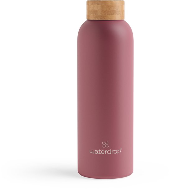 Bouteille isotherme waterdrop® - 600 ml - Acier inoxydable - Rose Mat