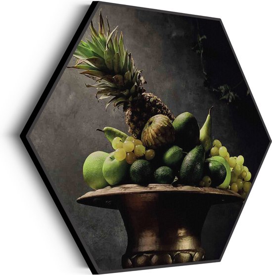 Akoestisch Schilderij Fruit Schaal 01 Hexagon Basic XL (140 X 121 CM) - Akoestisch paneel - Akoestische Panelen - Akoestische wanddecoratie - Akoestisch wandpaneel